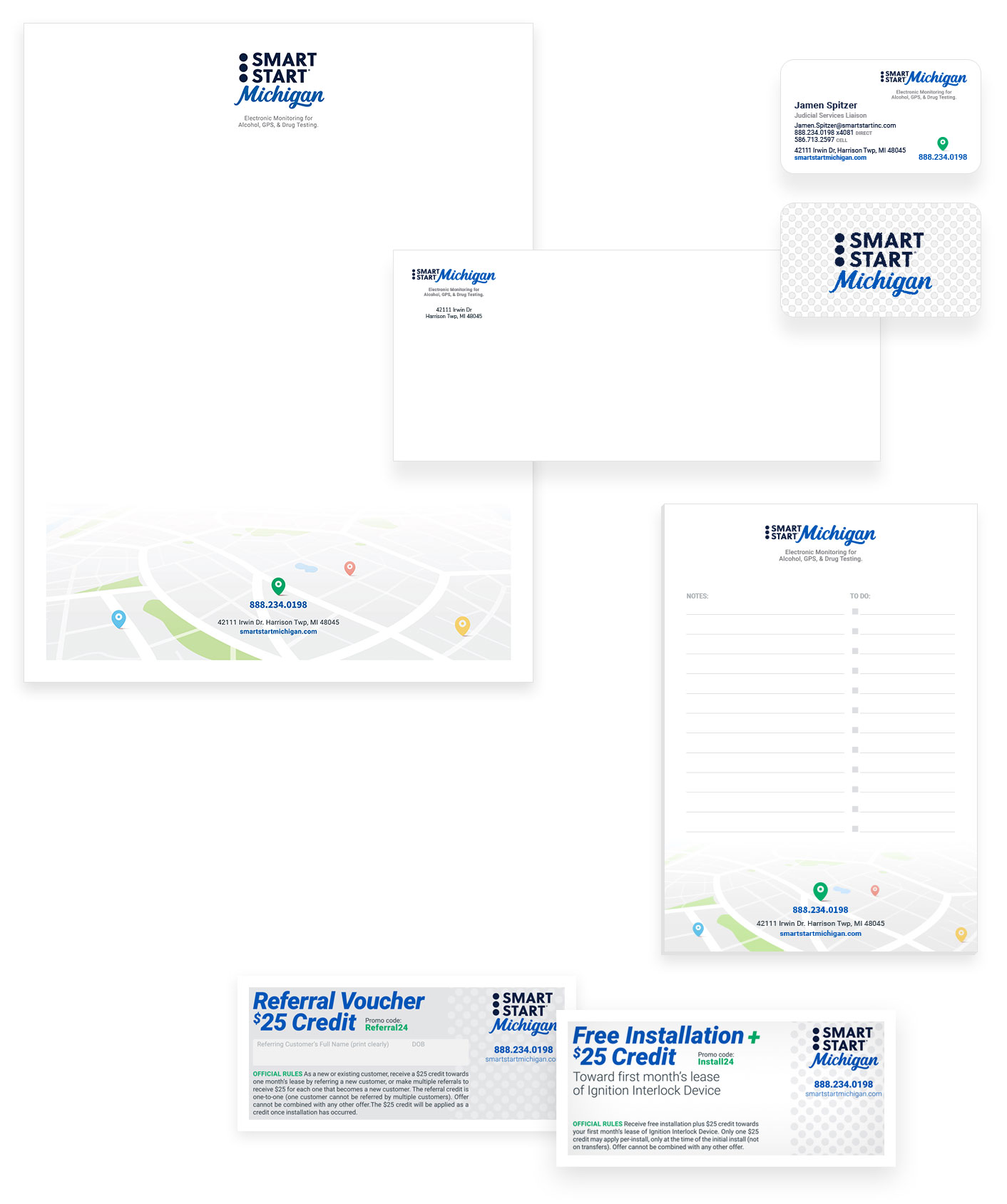Brand identity system, branded stationery, letterhead design 